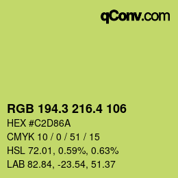 カラーコード: RGB 194.3 216.4 106 | qconv.com