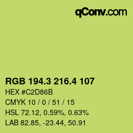 カラーコード: RGB 194.3 216.4 107 | qconv.com