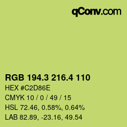 カラーコード: RGB 194.3 216.4 110 | qconv.com