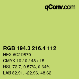 カラーコード: RGB 194.3 216.4 112 | qconv.com