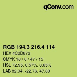 カラーコード: RGB 194.3 216.4 114 | qconv.com