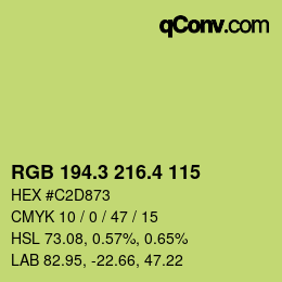 カラーコード: RGB 194.3 216.4 115 | qconv.com