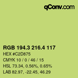 カラーコード: RGB 194.3 216.4 117 | qconv.com
