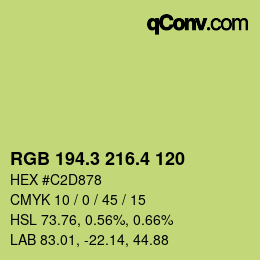 カラーコード: RGB 194.3 216.4 120 | qconv.com