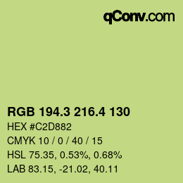 カラーコード: RGB 194.3 216.4 130 | qconv.com