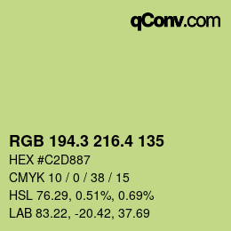 カラーコード: RGB 194.3 216.4 135 | qconv.com