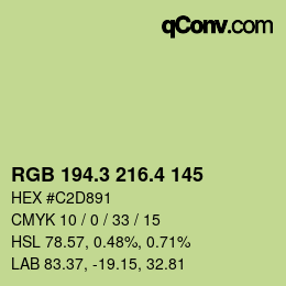 カラーコード: RGB 194.3 216.4 145 | qconv.com