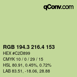 カラーコード: RGB 194.3 216.4 153 | qconv.com