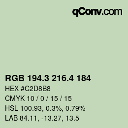 カラーコード: RGB 194.3 216.4 184 | qconv.com
