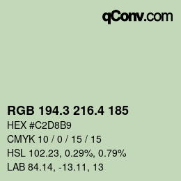 カラーコード: RGB 194.3 216.4 185 | qconv.com