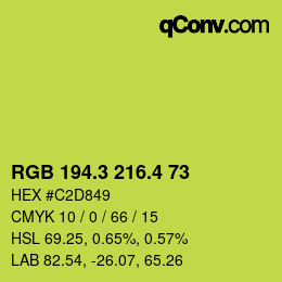 カラーコード: RGB 194.3 216.4 73 | qconv.com