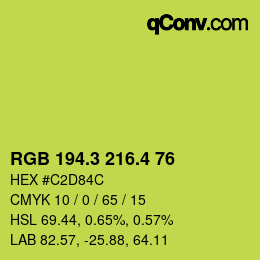 カラーコード: RGB 194.3 216.4 76 | qconv.com