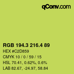 カラーコード: RGB 194.3 216.4 89 | qconv.com