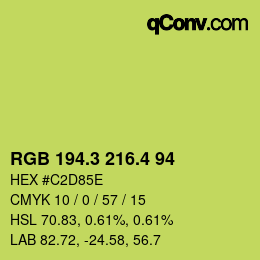 カラーコード: RGB 194.3 216.4 94 | qconv.com