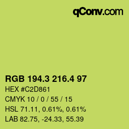 カラーコード: RGB 194.3 216.4 97 | qconv.com