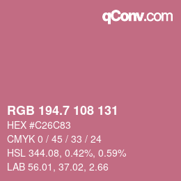 カラーコード: RGB 194.7 108 131 | qconv.com