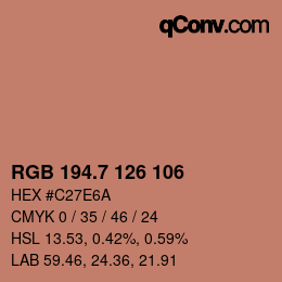 カラーコード: RGB 194.7 126 106 | qconv.com