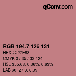 カラーコード: RGB 194.7 126 131 | qconv.com