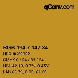 カラーコード: RGB 194.7 147 34 | qconv.com