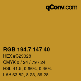 カラーコード: RGB 194.7 147 40 | qconv.com