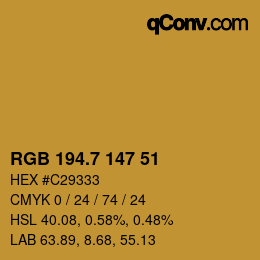カラーコード: RGB 194.7 147 51 | qconv.com