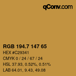 カラーコード: RGB 194.7 147 65 | qconv.com