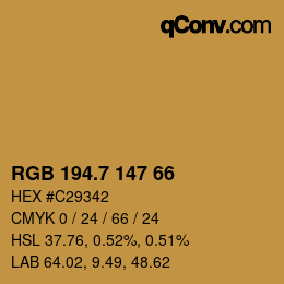 カラーコード: RGB 194.7 147 66 | qconv.com