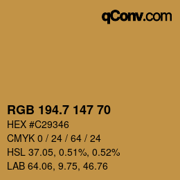 カラーコード: RGB 194.7 147 70 | qconv.com