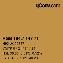 カラーコード: RGB 194.7 147 71 | qconv.com