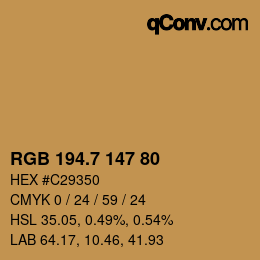 カラーコード: RGB 194.7 147 80 | qconv.com