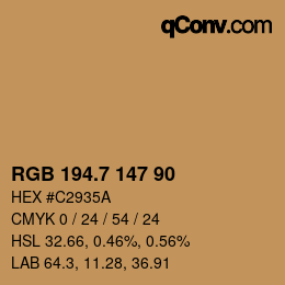 カラーコード: RGB 194.7 147 90 | qconv.com