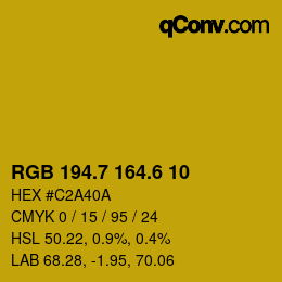 カラーコード: RGB 194.7 164.6 10 | qconv.com