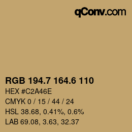 カラーコード: RGB 194.7 164.6 110 | qconv.com
