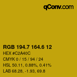 カラーコード: RGB 194.7 164.6 12 | qconv.com