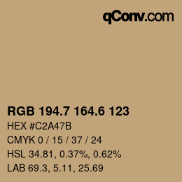 カラーコード: RGB 194.7 164.6 123 | qconv.com