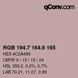 カラーコード: RGB 194.7 164.6 165 | qconv.com