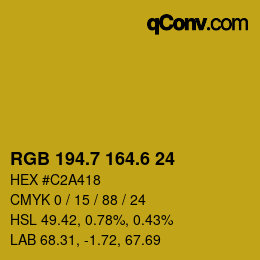 カラーコード: RGB 194.7 164.6 24 | qconv.com