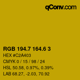 カラーコード: RGB 194.7 164.6 3 | qconv.com