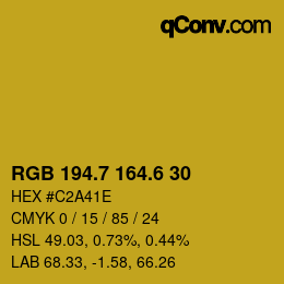 カラーコード: RGB 194.7 164.6 30 | qconv.com