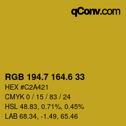 カラーコード: RGB 194.7 164.6 33 | qconv.com