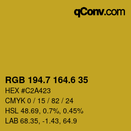カラーコード: RGB 194.7 164.6 35 | qconv.com