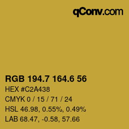 カラーコード: RGB 194.7 164.6 56 | qconv.com