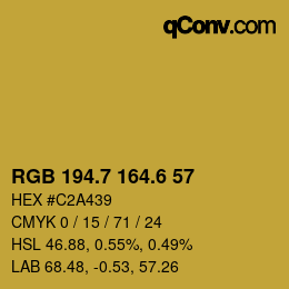 カラーコード: RGB 194.7 164.6 57 | qconv.com