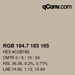 カラーコード: RGB 194.7 183 165 | qconv.com