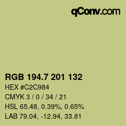 カラーコード: RGB 194.7 201 132 | qconv.com