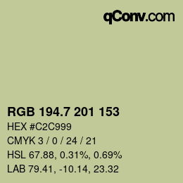 カラーコード: RGB 194.7 201 153 | qconv.com