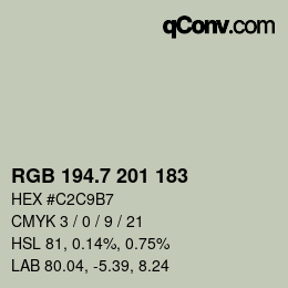 カラーコード: RGB 194.7 201 183 | qconv.com