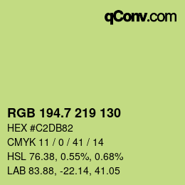 カラーコード: RGB 194.7 219 130 | qconv.com