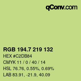 カラーコード: RGB 194.7 219 132 | qconv.com