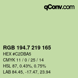 カラーコード: RGB 194.7 219 165 | qconv.com